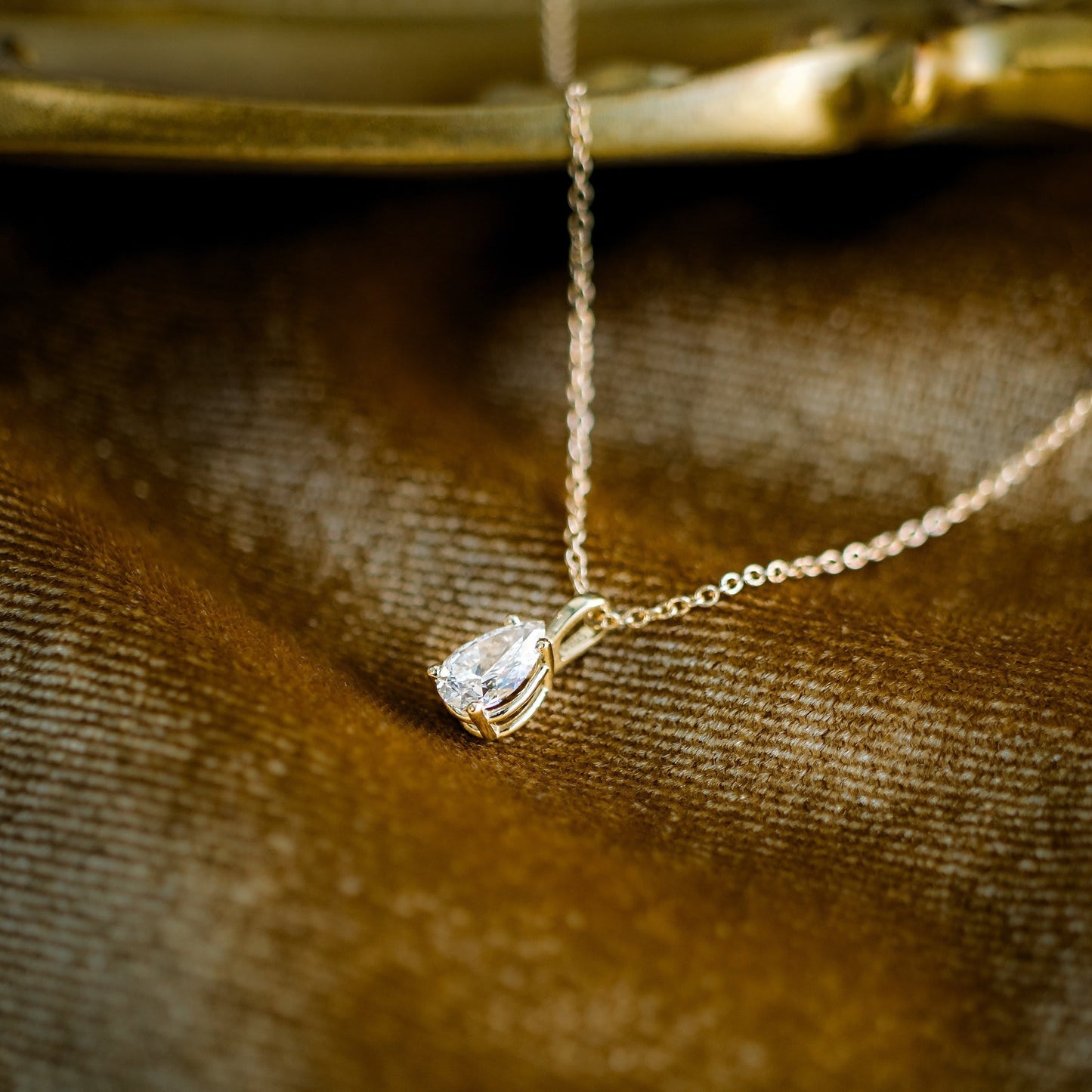 Solitaire Necklace with 0.50 CT Classic Pear Cut Moissanite