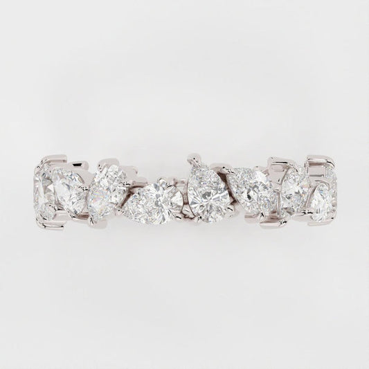 Full Eternity Band with 1.0 TCW Pear Cut Moissanite