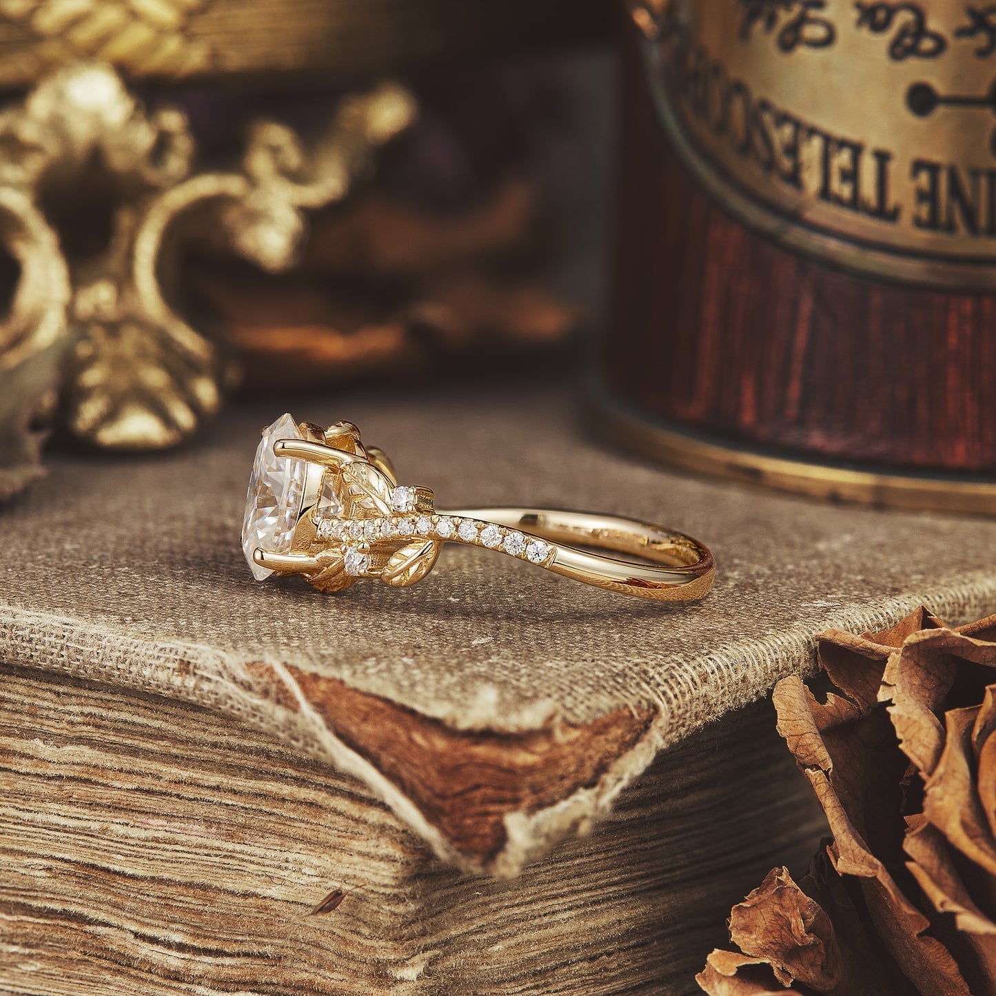 1.5 CT Carat Moissanite Diamond Oval Shape Vintage Engagement Ring