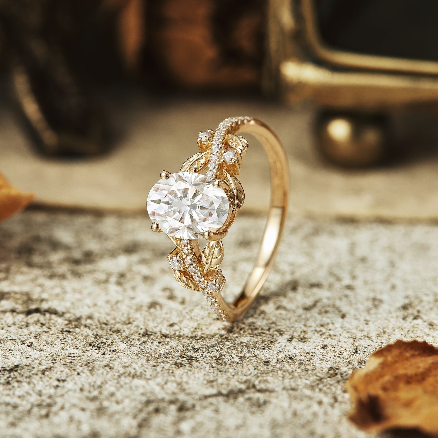 1.5 CT Carat Moissanite Diamond Oval Shape Vintage Engagement Ring