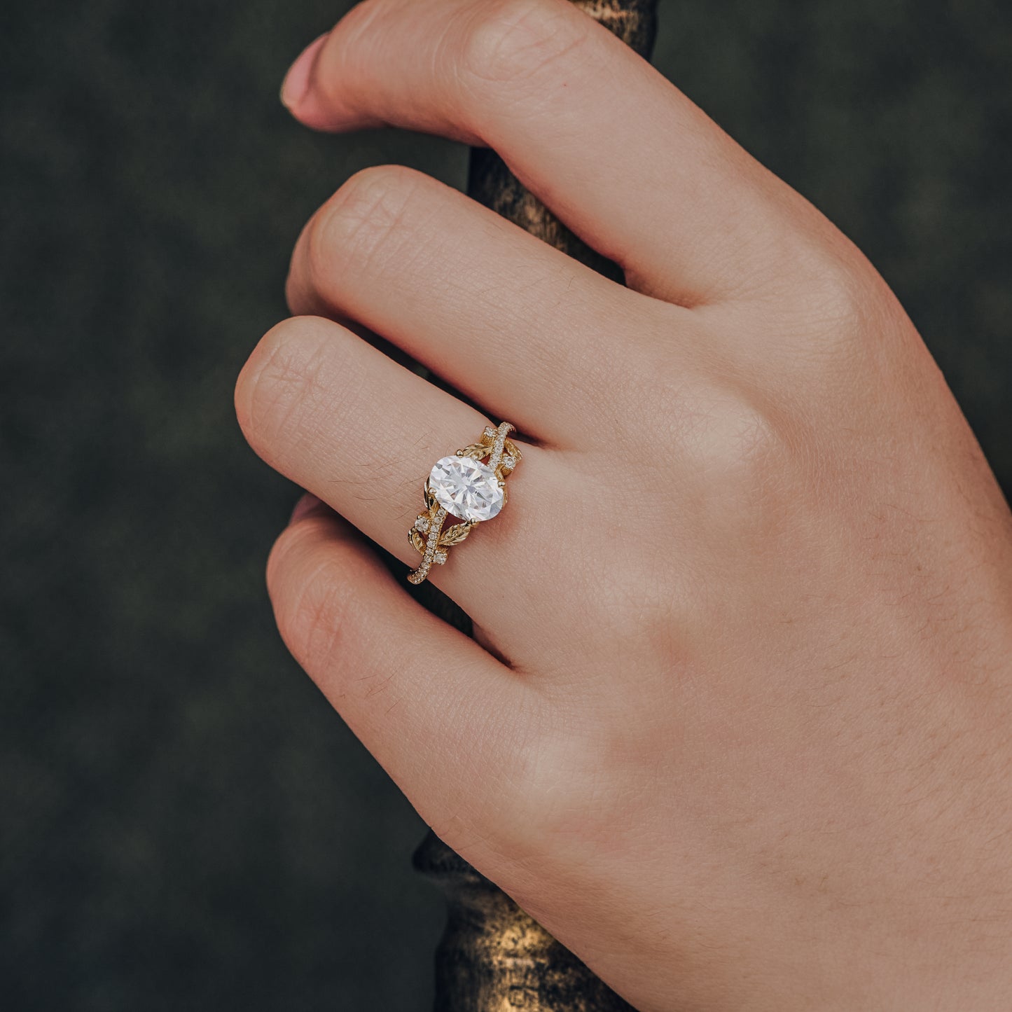 1.5 CT Carat Moissanite Diamond Oval Shape Vintage Engagement Ring