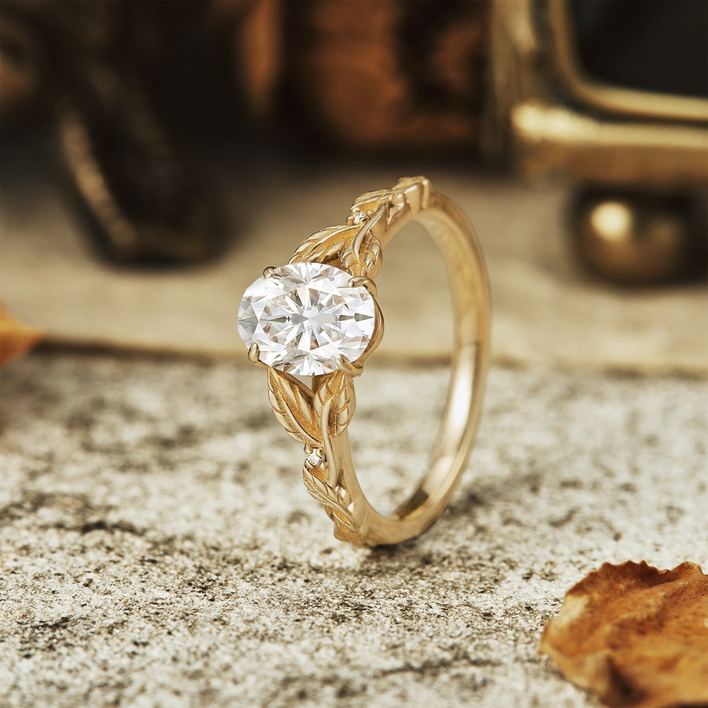 1.32 CT Carat Moissanite Diamond Oval Shape Vintage Engagement Ring