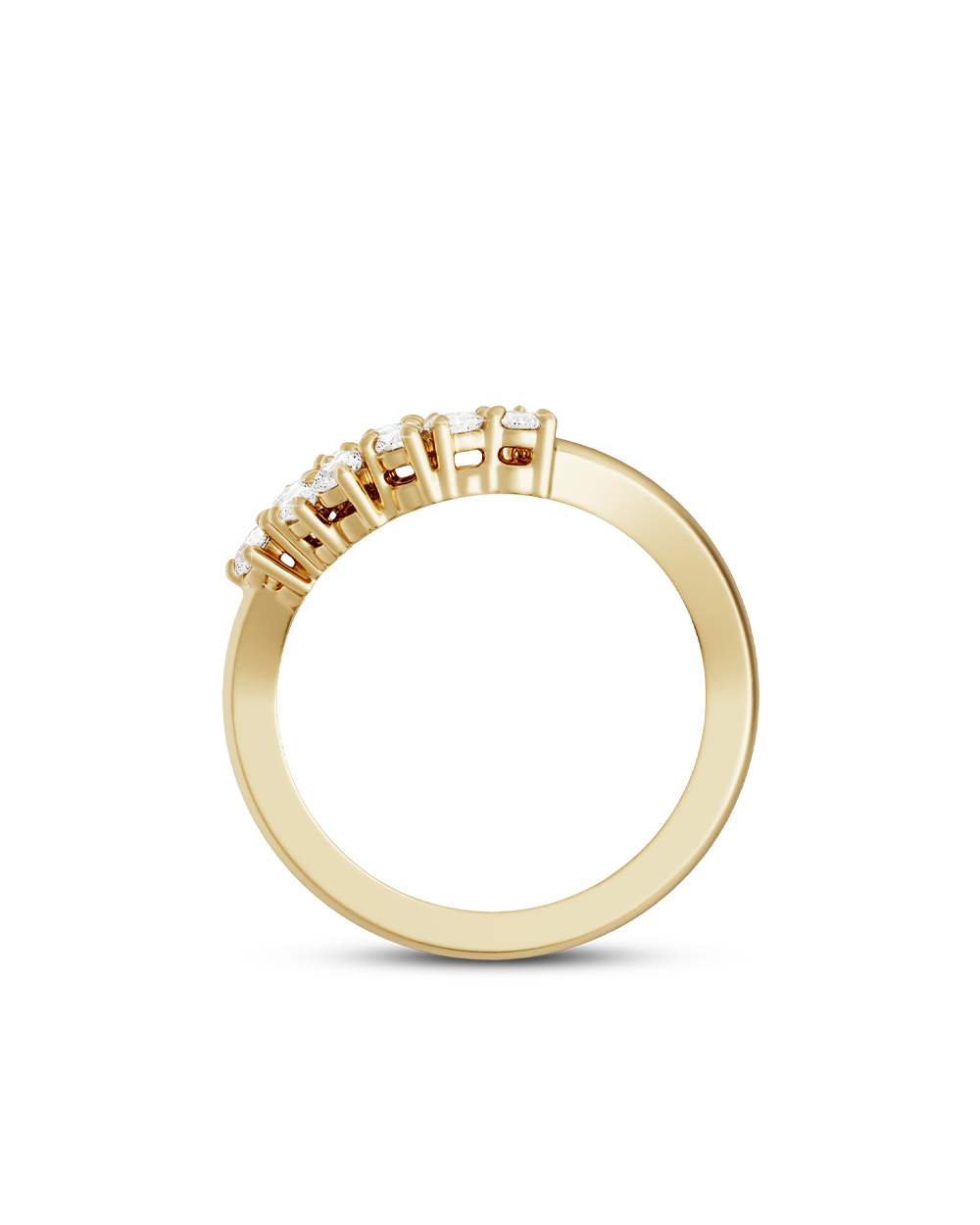 Bianca- Round Curved Lab Grown Diamond Wedding Band