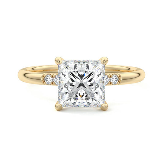 Hidden Halo Ring with 2.0 CT Princess Moissanite