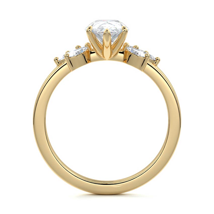 Cluster Ring with 1.20 CT Pear Cut Moissanite