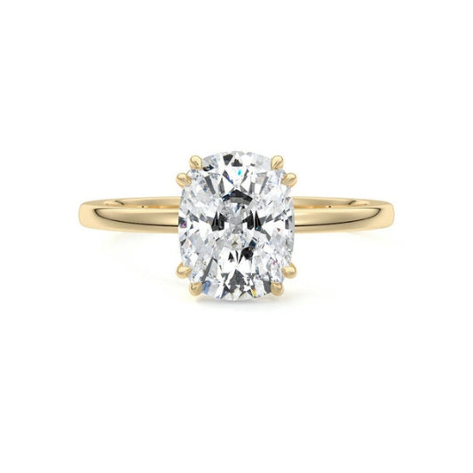 Solitaire Ring with 1.50 CT Cushion Cut Moissanite