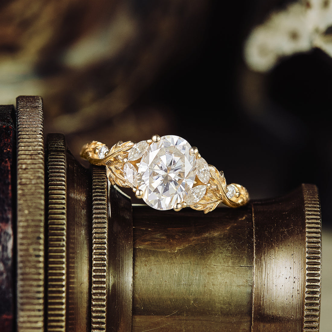 1.0 CT Carat Moissanite Diamond Oval Shape Vintage Engagement Ring