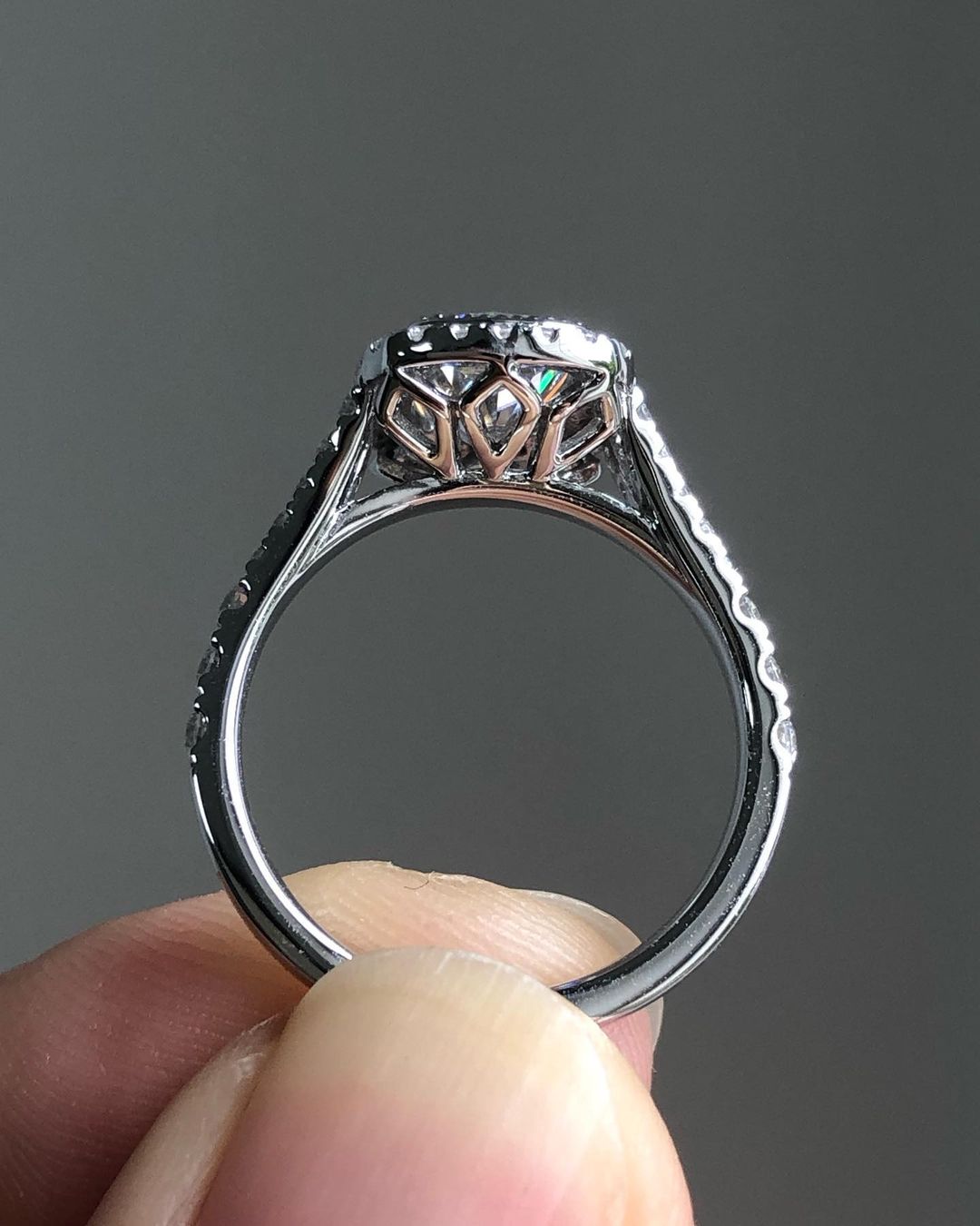 Halo & Split Shank Style Ring with 2.66 CT Crushed Ice Elongated Cushion Cut Moissanite