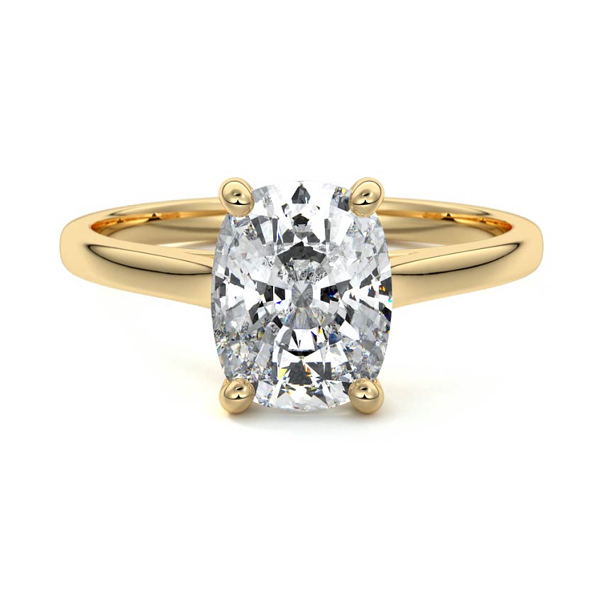 Solitaire Ring with 1.0 CT Cushion Cut Moissanite