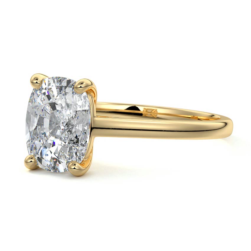 Solitaire Ring with 1.0 CT Cushion Cut Moissanite