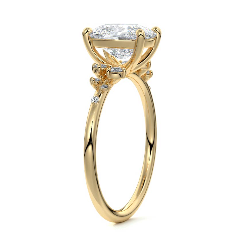 Cluster Ring with 1.20 CT Cushion Cut Moissanite
