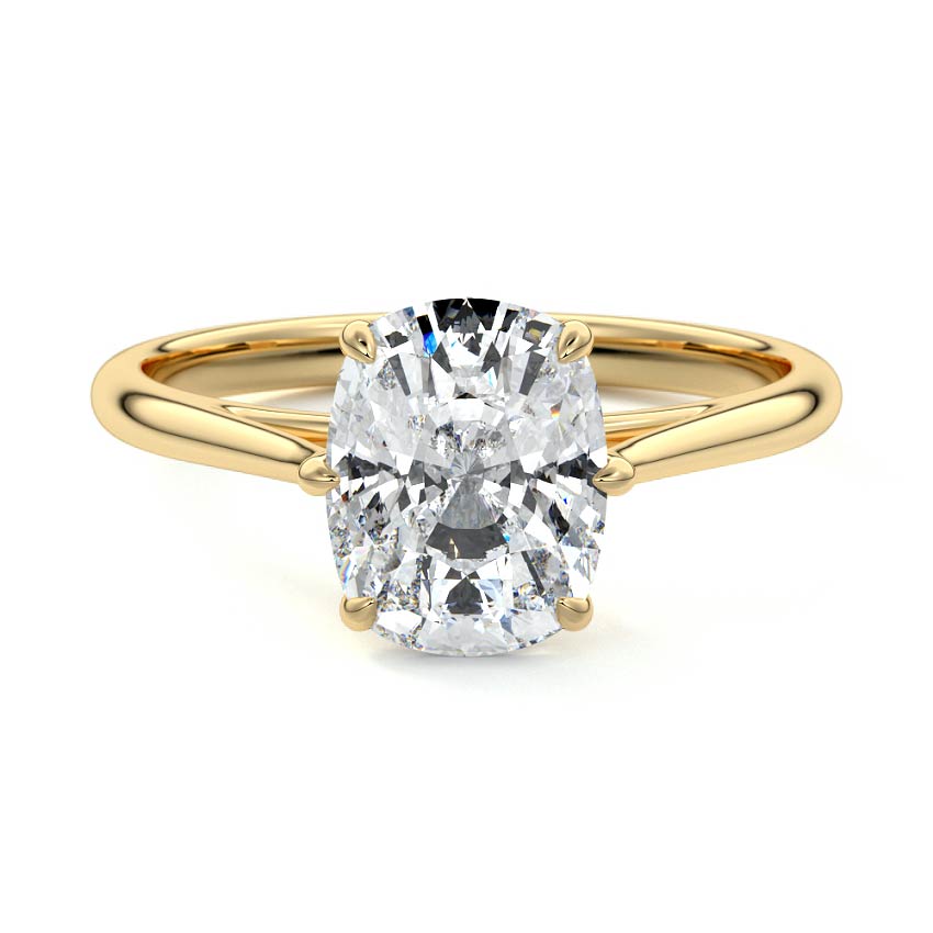 Solitaire Ring with 1.50 CT Cushion Cut Moissanite