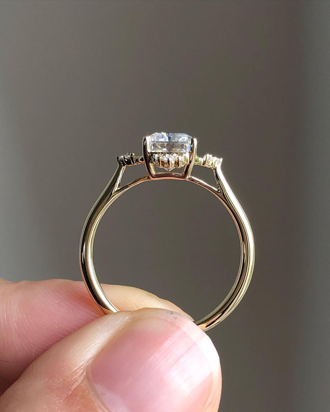 Cluster Ring with 2.43 CT Radiant Cut Moissanite