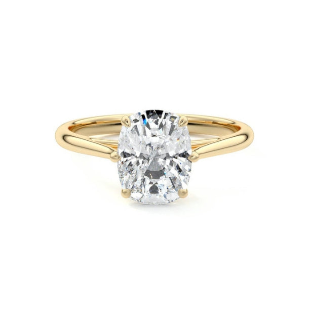 Solitaire Ring with 1.50 CT Cushion Cut Moissanite