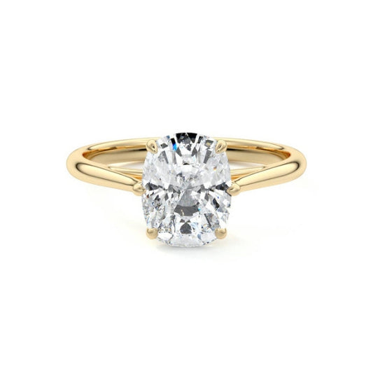 Solitaire Ring with 1.50 CT Cushion Cut Moissanite