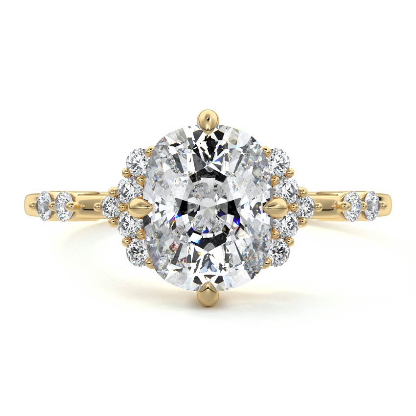 Cluster Ring with 1.20 CT Cushion Cut Moissanite