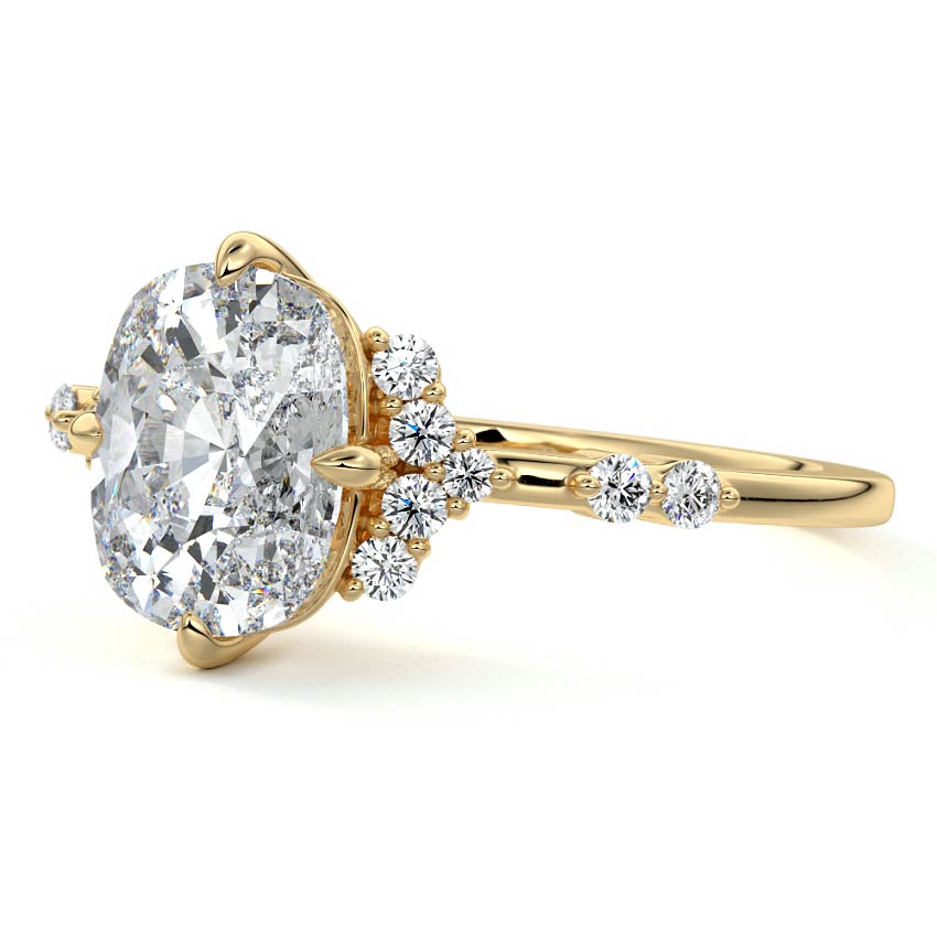 Cluster Ring with 1.20 CT Cushion Cut Moissanite