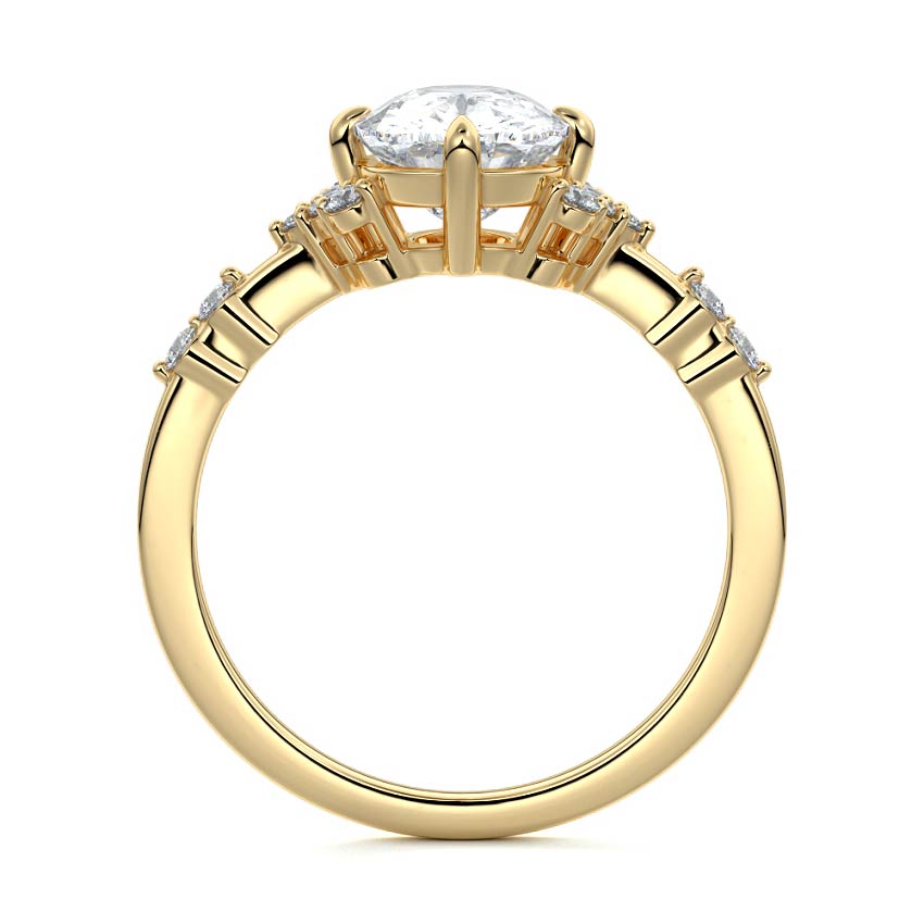 Cluster Ring with 1.20 CT Cushion Cut Moissanite