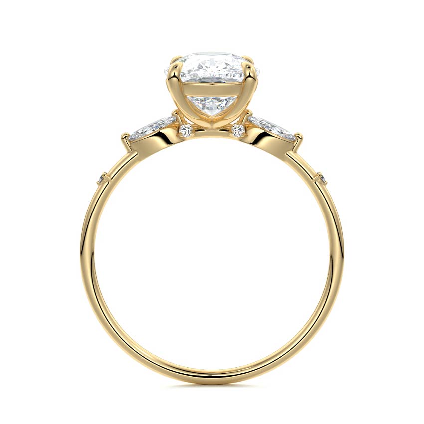 Three Stones Ring with 1.0 CT Cushion Cut Moissanite