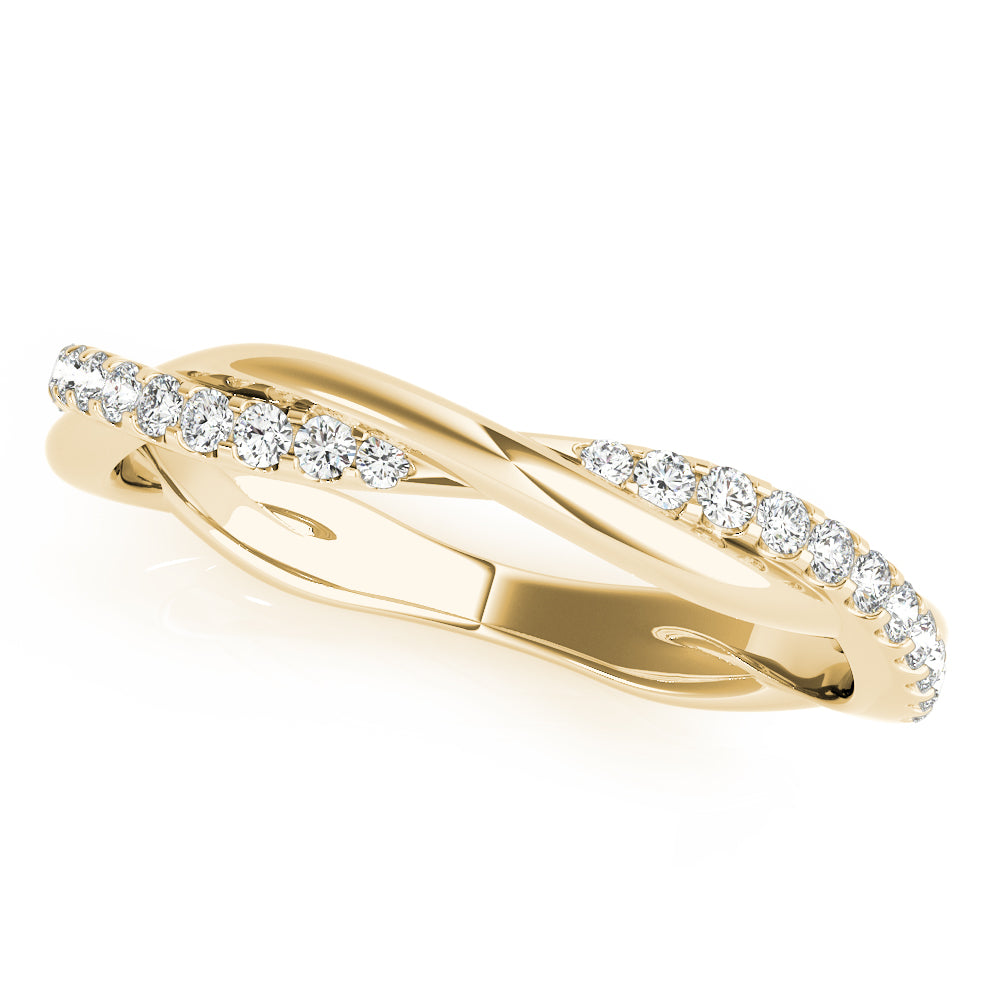 Twisted Wedding Band with 0.30 TCW Round Cut Moissanite