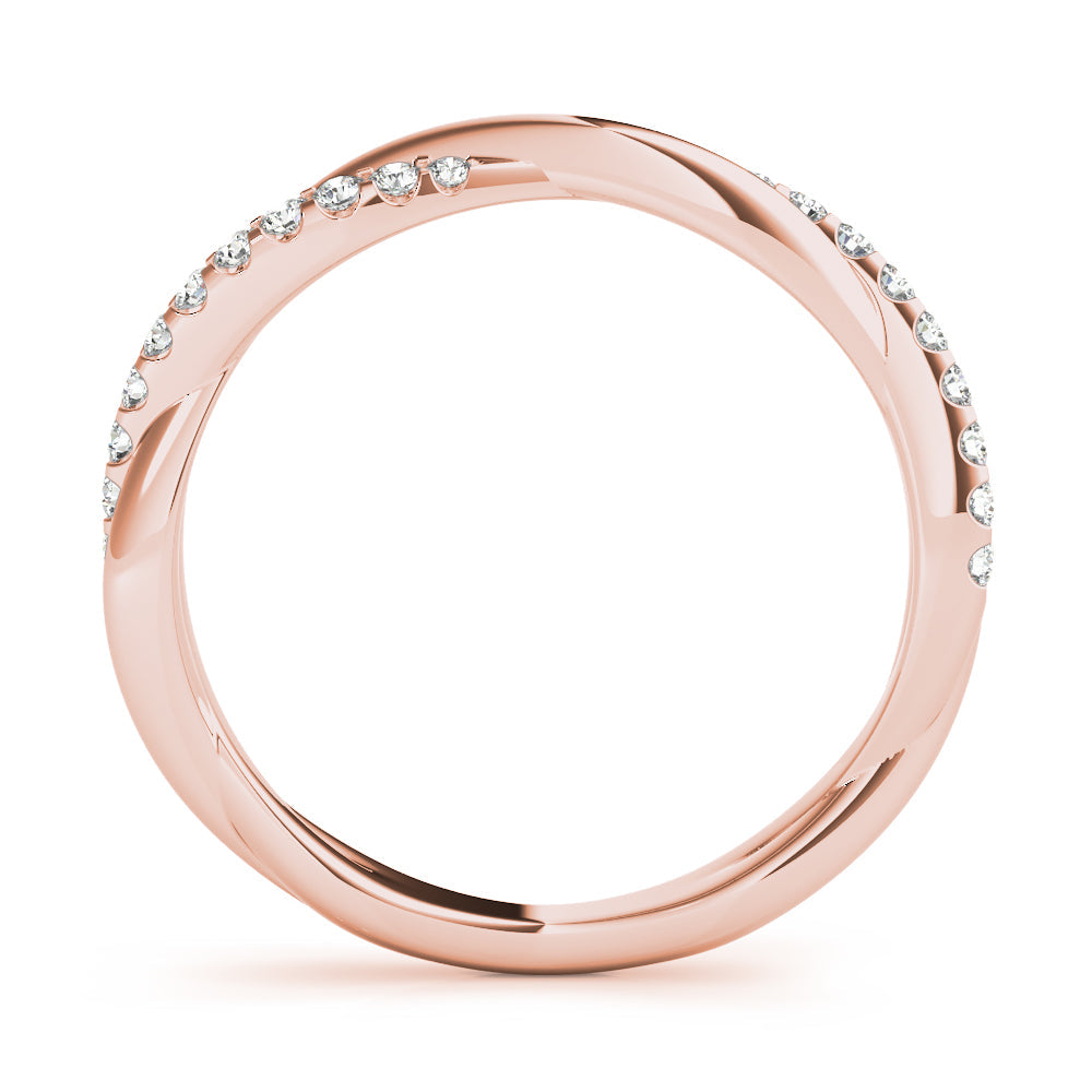 Twisted Wedding Band with 0.30 TCW Round Cut Moissanite