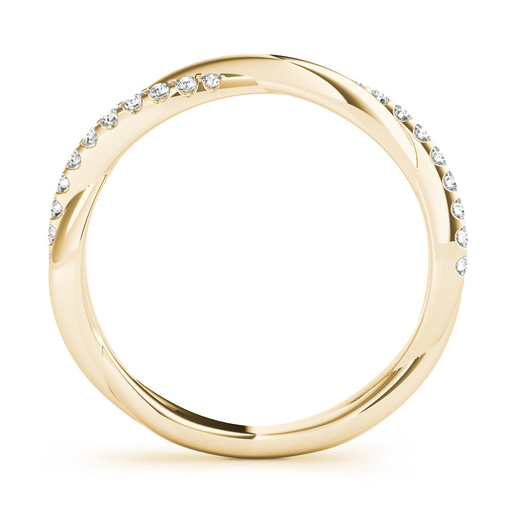 Twisted Wedding Band with 0.30 TCW Round Cut Moissanite