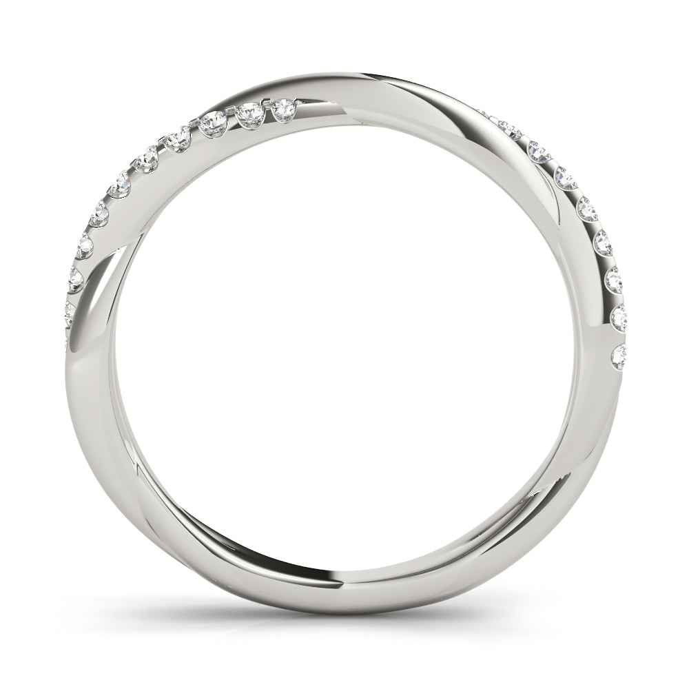 Twisted Wedding Band with 0.30 TCW Round Cut Moissanite