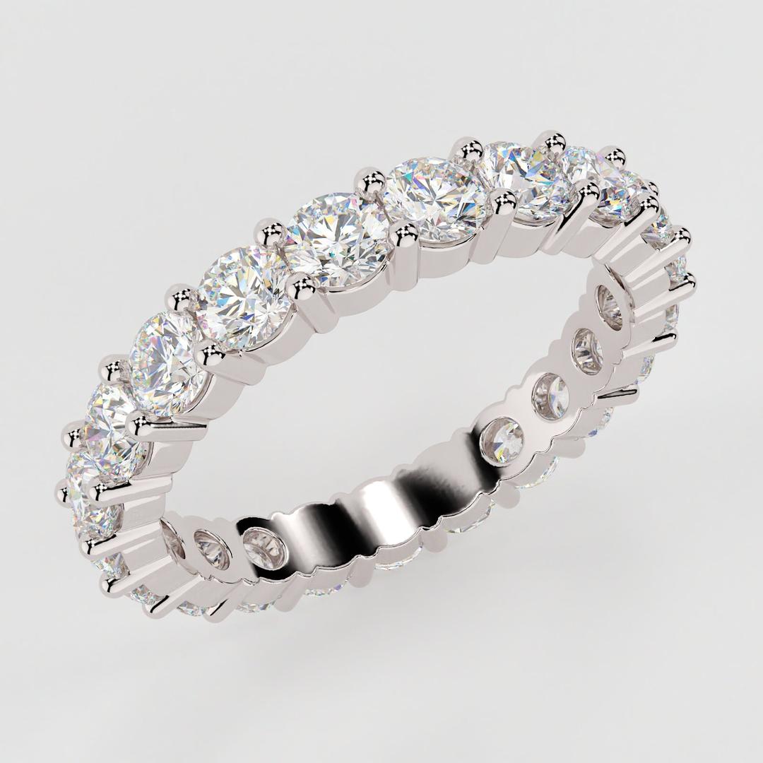 Full Eternity Band with 1.50 TCW Round Cut Moissanite