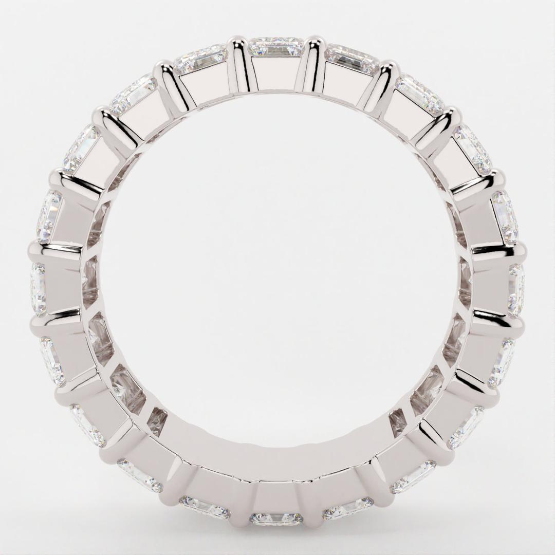 Full Eternity Wedding Band with 1.70 TCW Emerald Cut Moissanite