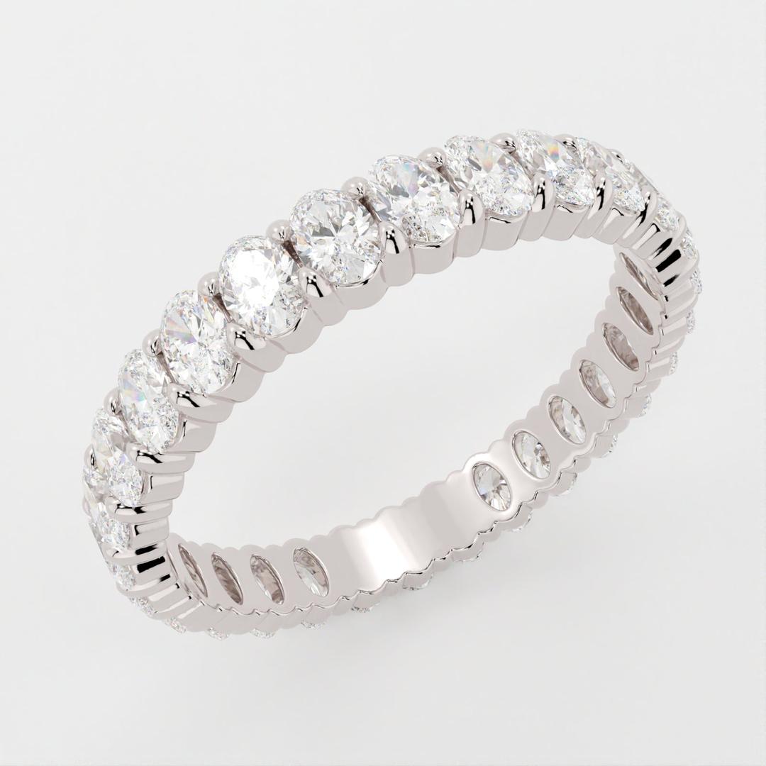 Full Eternity Band with 1.40 TCW Oval Cut Moissanite
