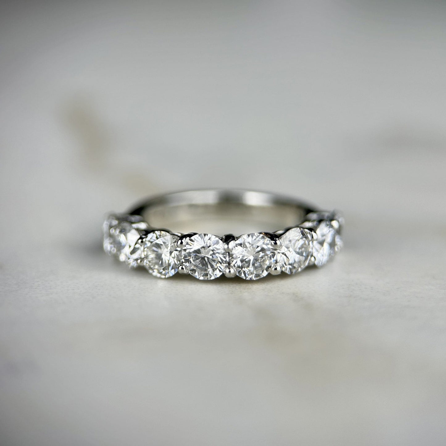 2.45 TCW Round Lab Grown Diamond Half Eternity Stackable Wedding Band