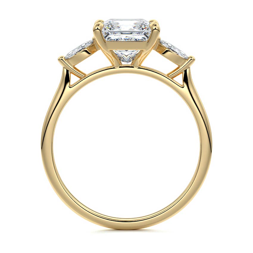 Three Stones Ring with 1.30 CT Princess Cut Moissanite