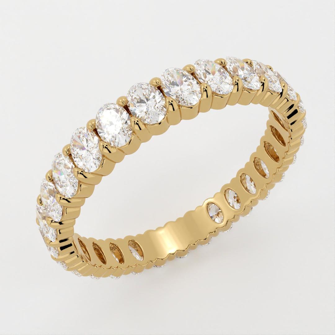 Full Eternity Band with 1.40 TCW Oval Cut Moissanite