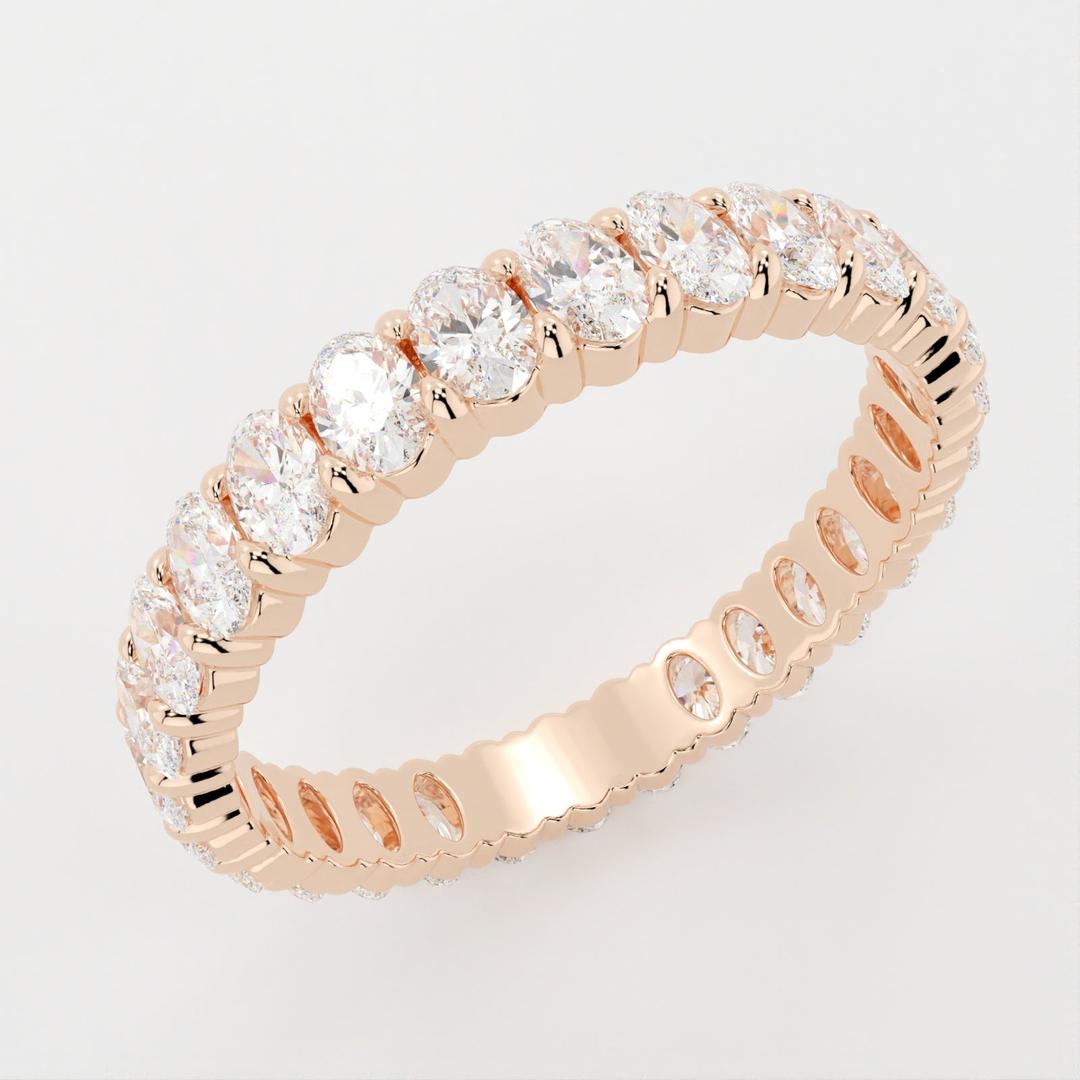 Full Eternity Band with 1.40 TCW Oval Cut Moissanite