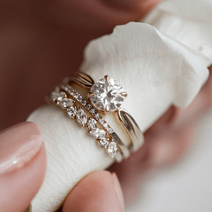 Solitaire Ring with 1.50 CT Round Moissanite