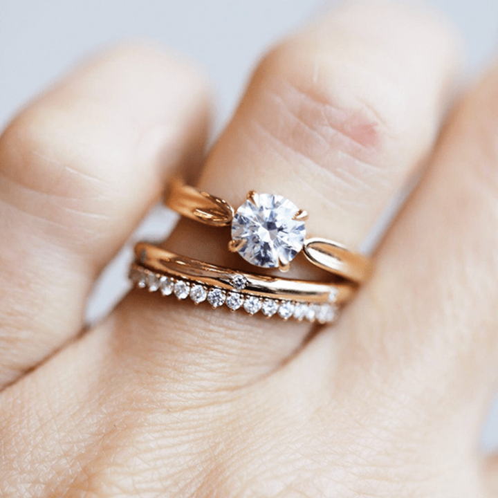Solitaire Ring with 1.50 CT Round Moissanite