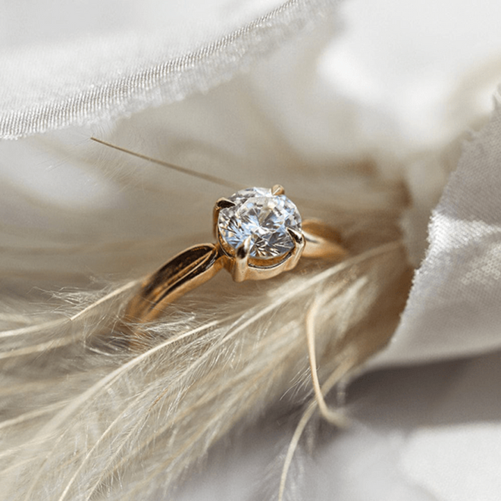 Solitaire Ring with 1.50 CT Round Moissanite