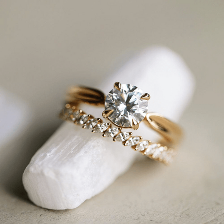 Solitaire Ring with 1.50 CT Round Moissanite