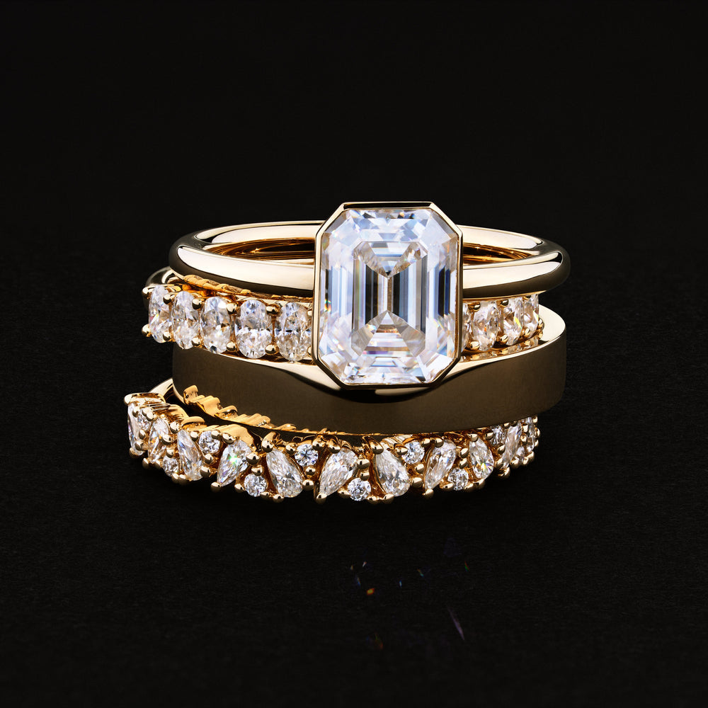Half Eternity Band with 0.80 TCW Pear & Round Cut Moissanite
