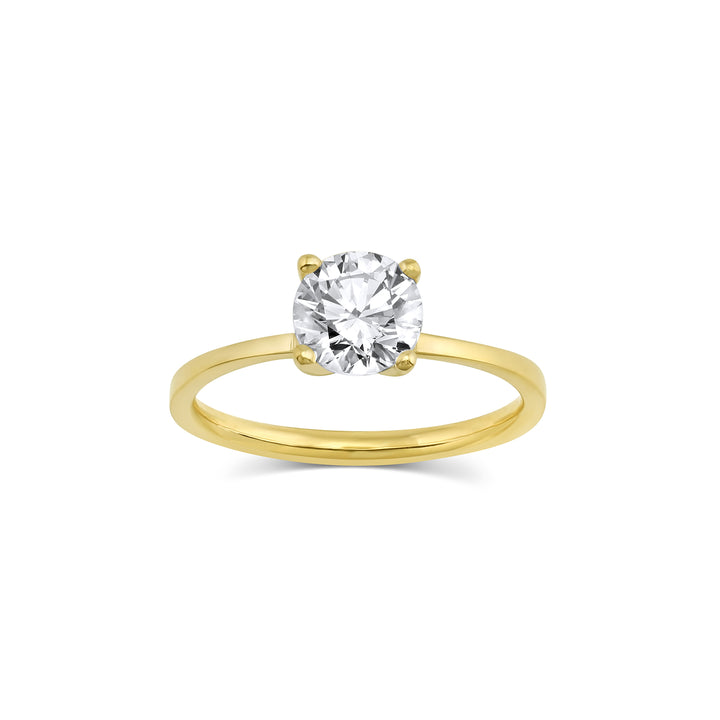 0.90 CT Round Moissanite Solitaire Engagement Ring