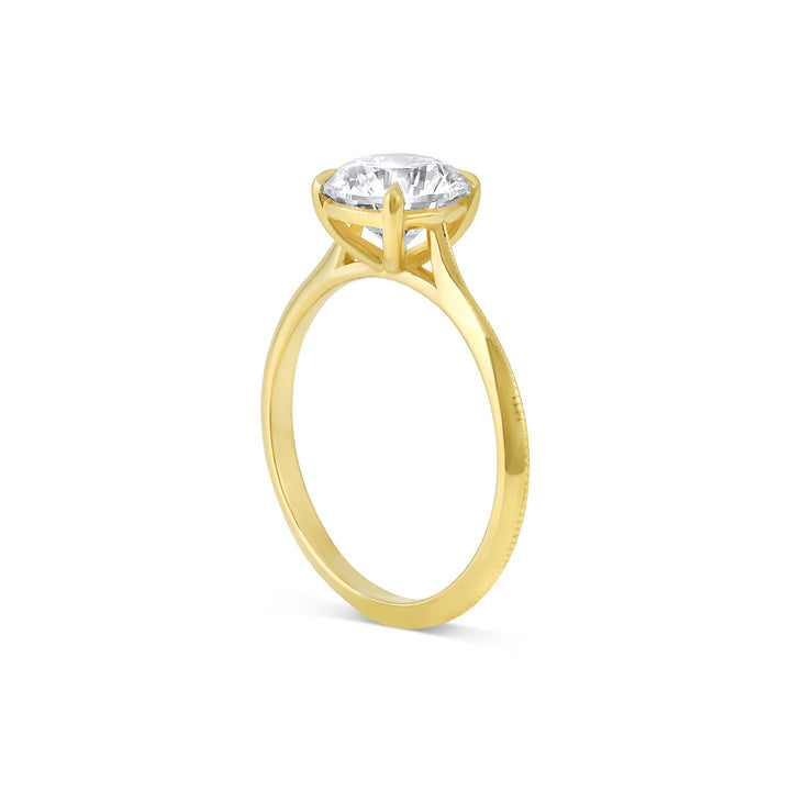 Elegant round moissanite solitaire engagement ring