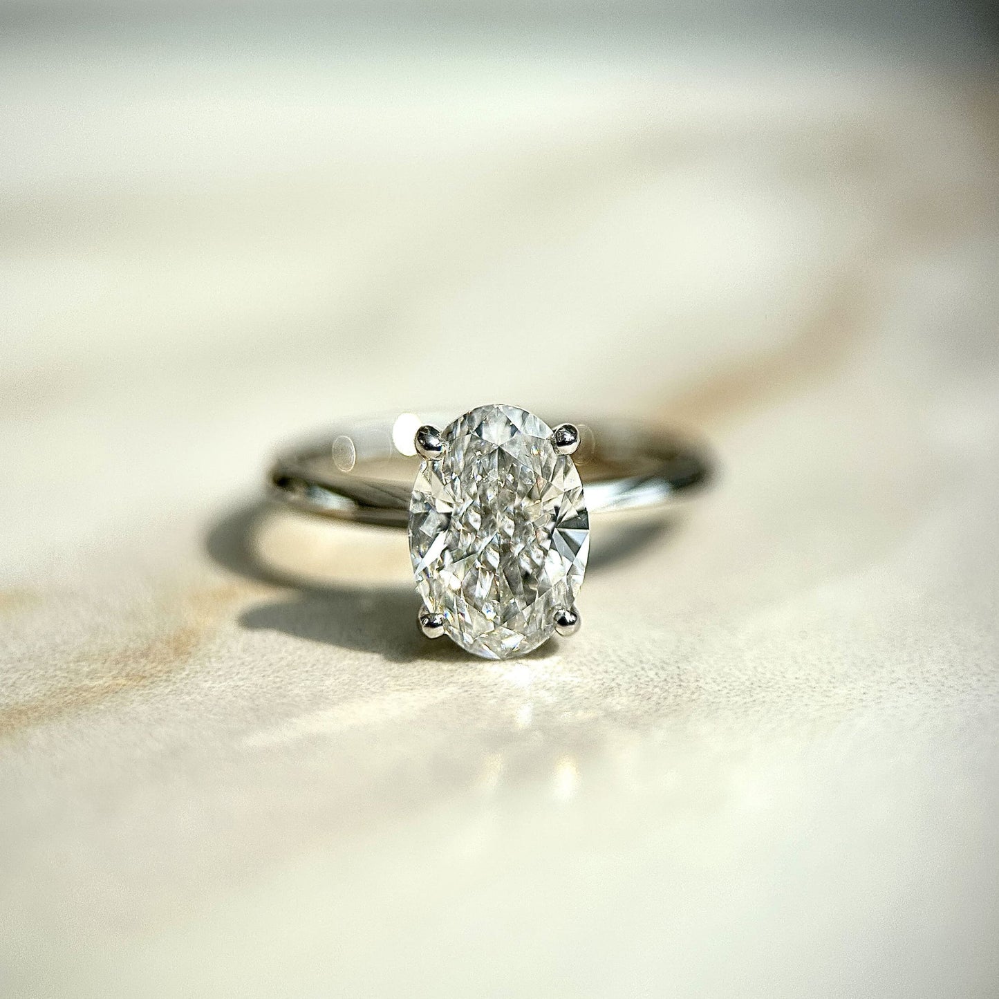 1.50 CT Oval E/VS1 CVD Diamond Hidden Halo Engagement Ring