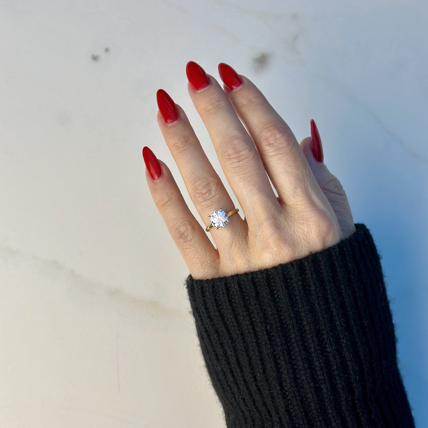 2.0 CT Round E/VS1 CVD Diamond Solitaire Engagement Ring