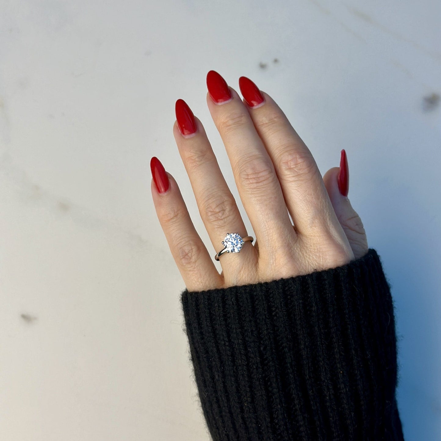 2.0 CT Round E/VS1 CVD Diamond Solitaire Engagement Ring