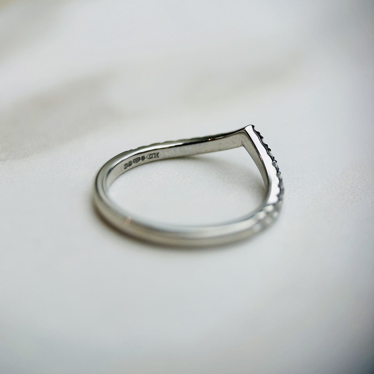 0.30 TCW Round Half Eternity Lab Grown Diamond V Shaped Wedding Band
