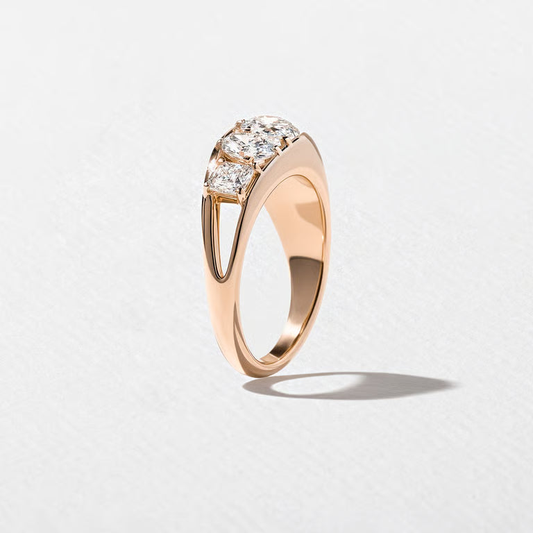 Alouette- Pear, Oval & Asscher Mix Cut Bold Lab Grown Diamond Wedding Band