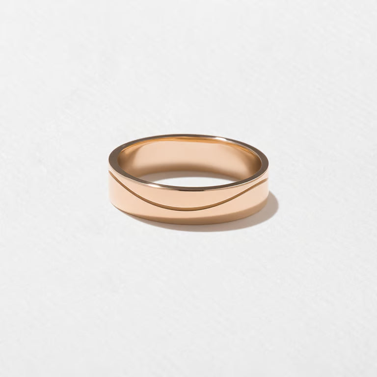Blythe- Wave Men's Wedding Band