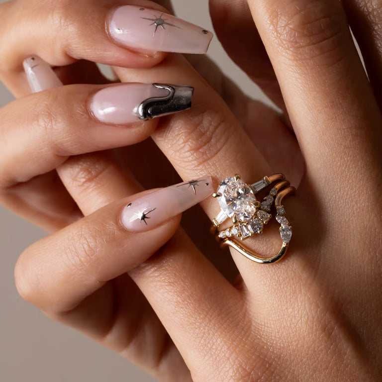Lotus- Pear, Marquise & Round Chevron Lab Grown Diamond Wedding Band