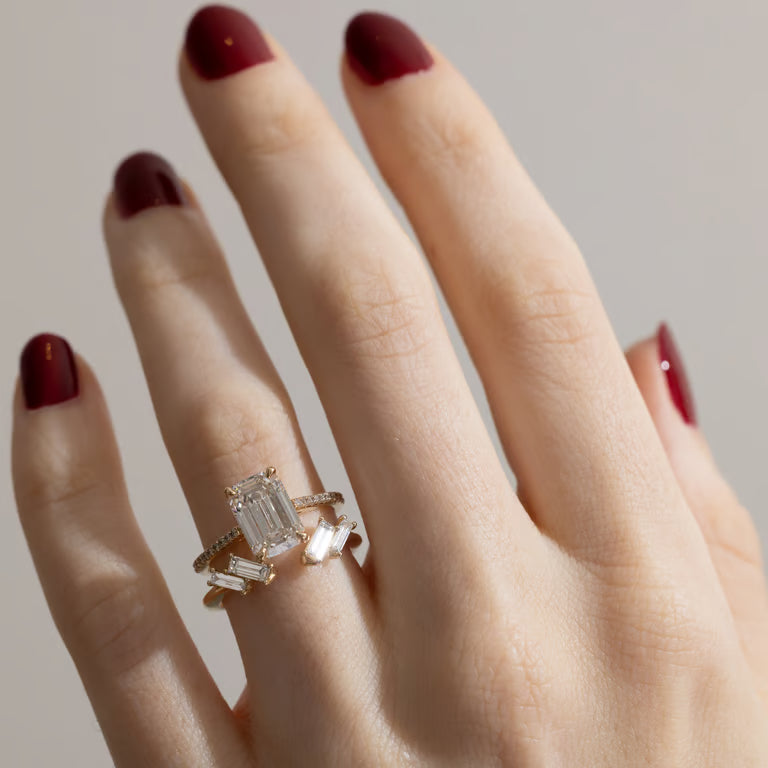 Samira- Tapered Baguette Open Lab Grown Diamond Wedding Band