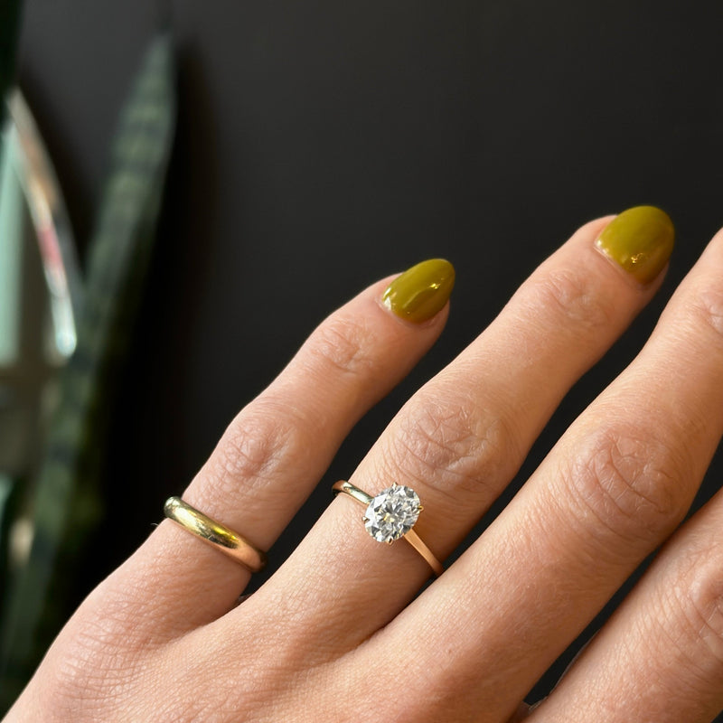 Solitaire Ring with 1.50 CT Oval Cut Moissanite